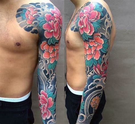 male flower tattoo ideas|japanese flower tattoos for men.